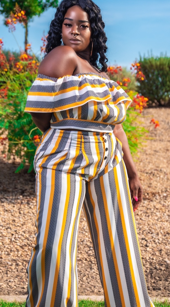 Two Piece Wide Pant Suit